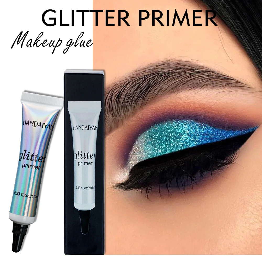 HANDAIYAN Glitter Primer Sequin Eye Shadow Makeup Cream Waterproof Long-lasting Shimmer Eyeshadow Gel Korean Cosmetics 10ml