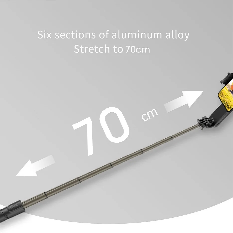 FANGTUOSI سماعة لاسلكية تعمل بالبلوتوث يده مثبت أفقي عصا تصوير سيلفي للهاتف المحمول ترايبود مع ملء ضوء مصراع ل IOS أندرويد