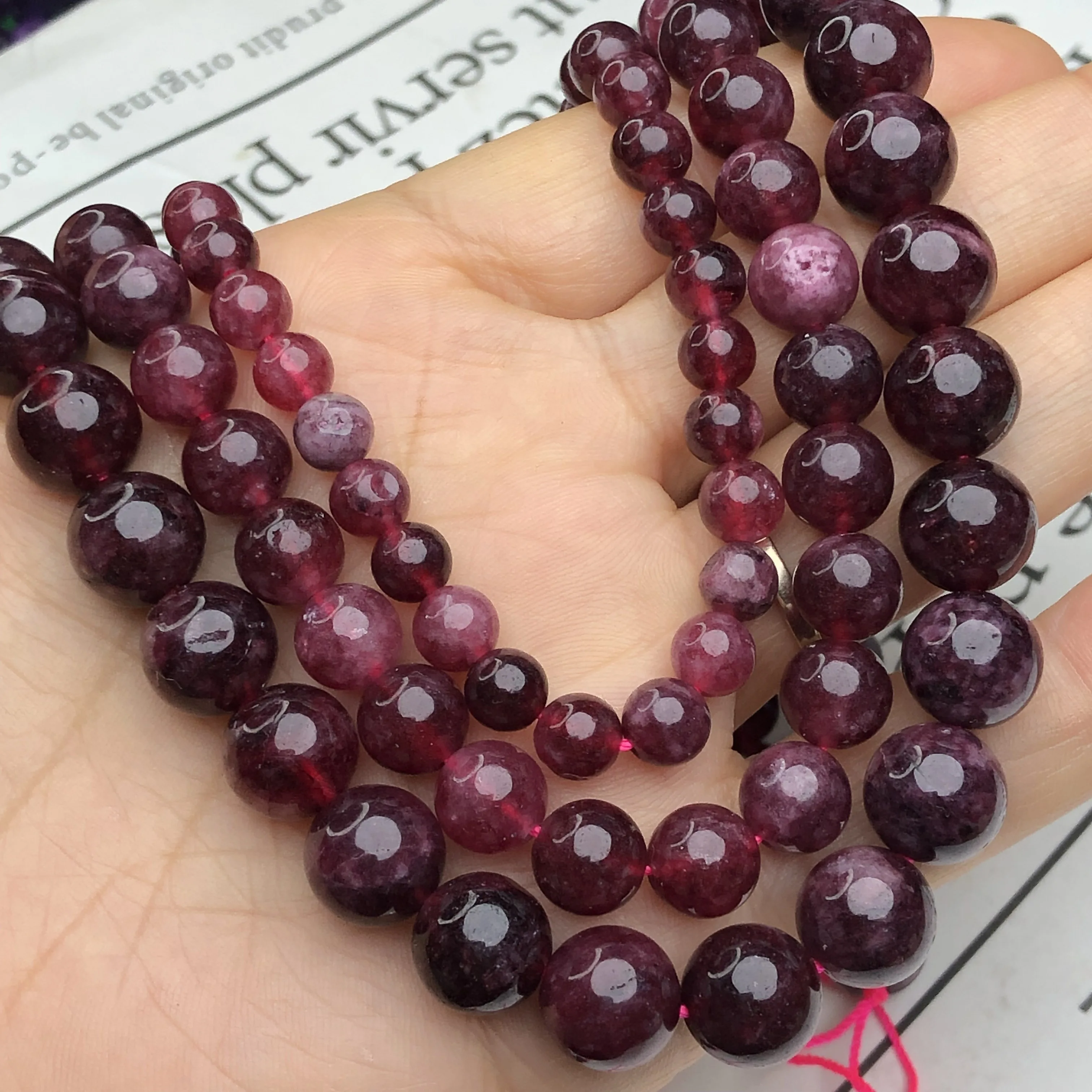 Natural Stone Red Garnet Stone Crystal Beads Round Loose Spacer Beads For Jewelry Making Diy Charm Bracelet Accessories 6/8/10MM