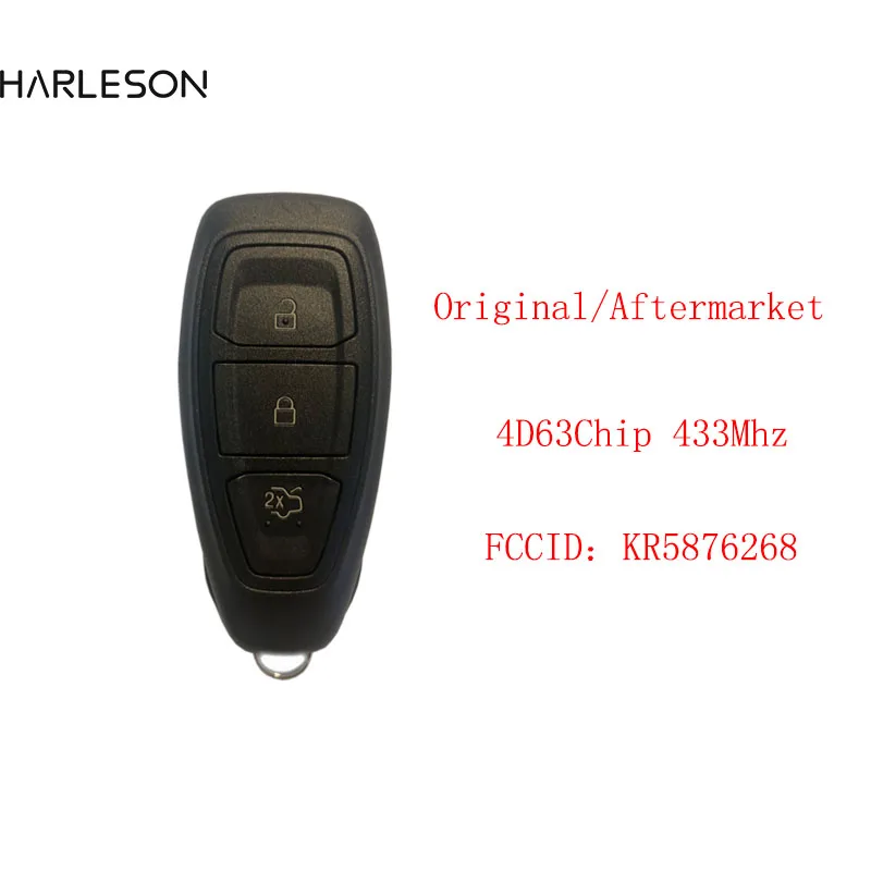 

Оригинальный умный дистанционный ключ KR5876268 для Ford Focus C-Max Mondeo Kuga Fiesta B-Max 433/434 МГц 4D63 80Bit, интеллектуальный безключевой