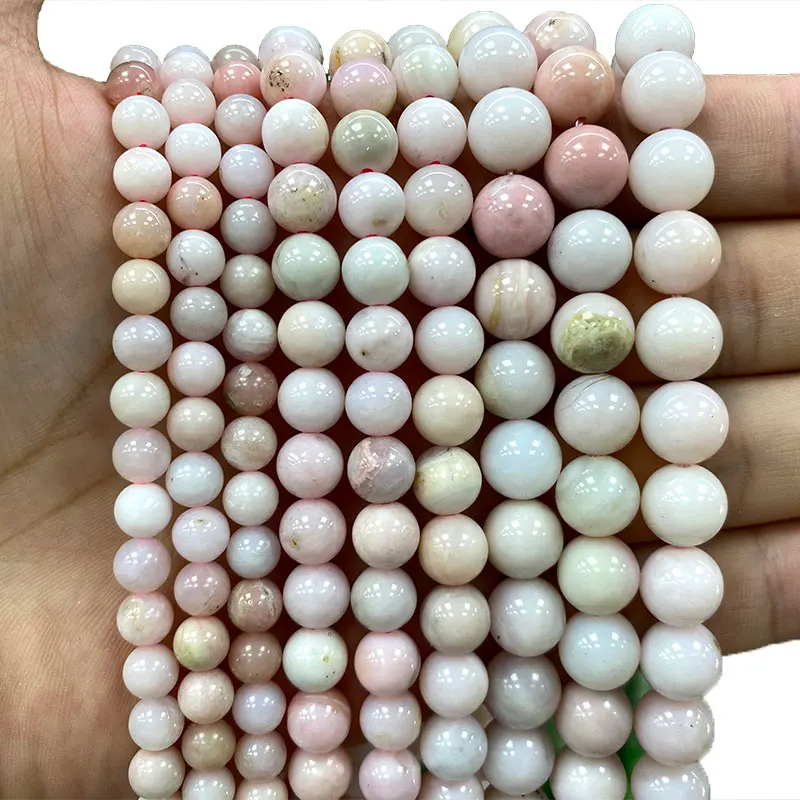 Fine AAA 100% Natural Stone Beads Mexico Pink Angel-skin Opal For Jewelry Making DIY Bracelet Necklace Earrings 4/6/8/10/12MM