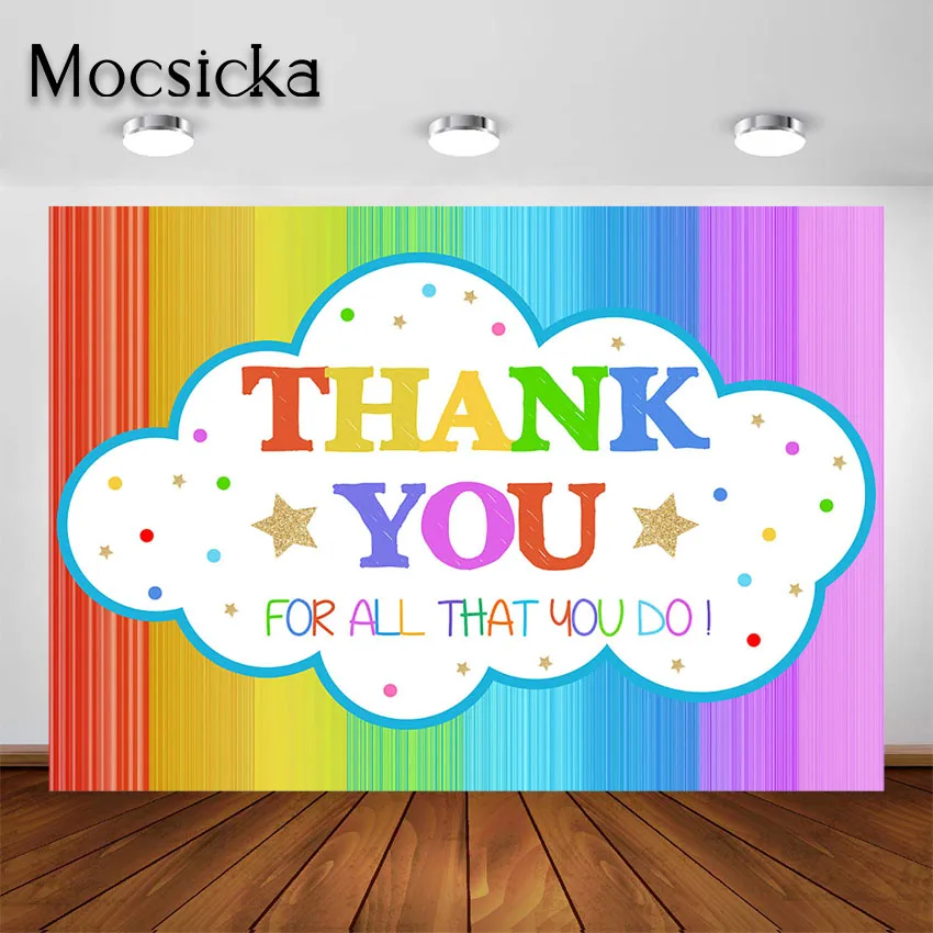 Mocsicka Thanks for All You do Backdrop Staff Teachers Professors Doctors National Nurses Day Photo Background Retirement Party