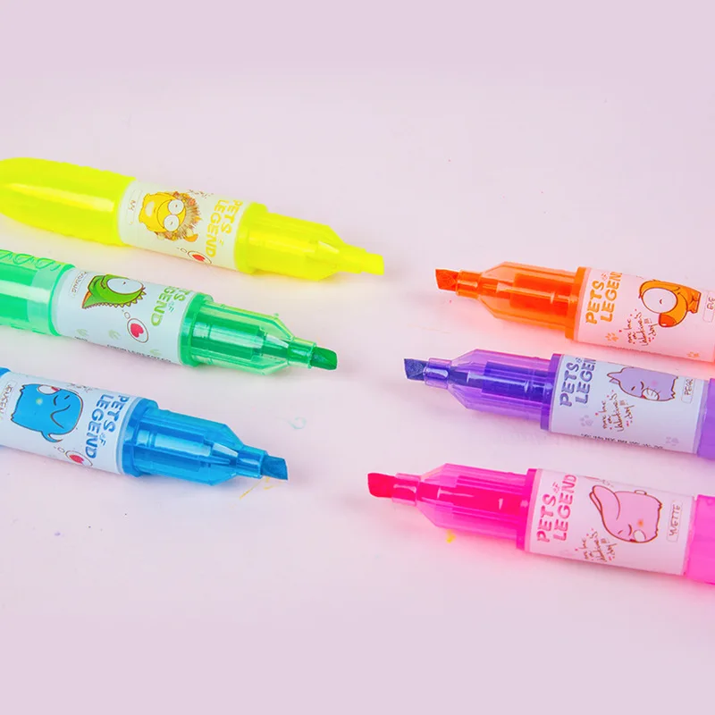 24PCS Portable Highlighter Cute Mini DIY Pen Student Color Marke Stationery