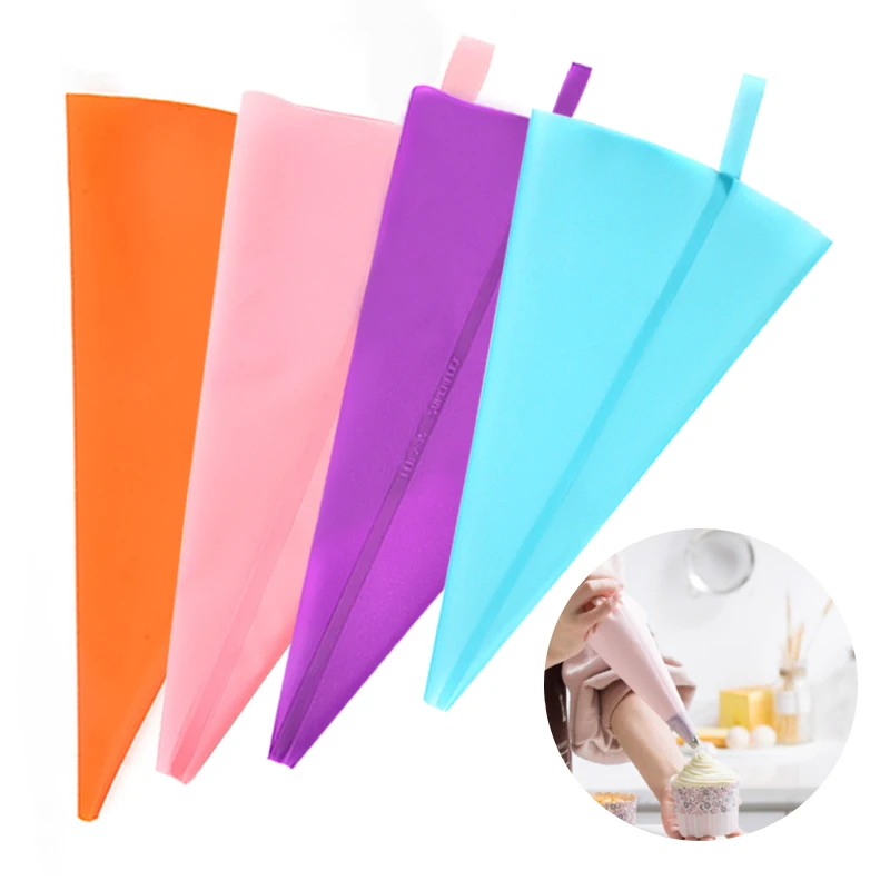 1PCS Reusable Silicone Pastry Bag Piping Cake Decorating Tools DIY Cupcake New Pastry Bags Kitchen Cakes Pastry Supplies