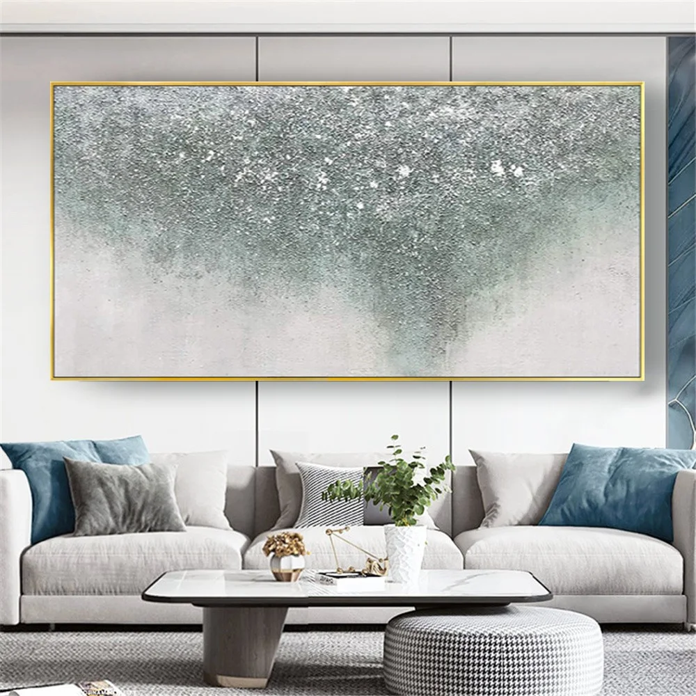Hand-painted modern oil painting abstract Starry sky shiny texture canvas painting home decoration living room mural artwork