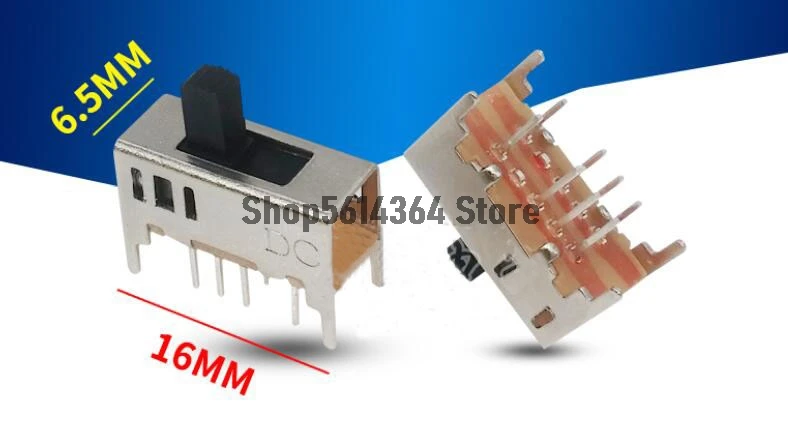 20PCS 3 Position Vertical Slide Switch 8 Pins DC 50V 0.3A SS-23D03-G5/G7