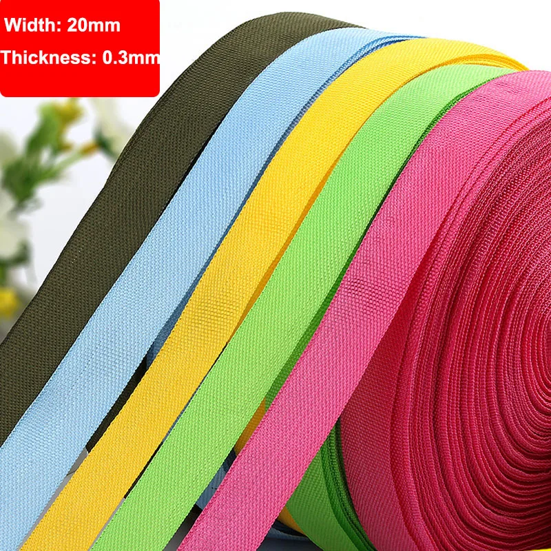 100 Yards/Roll 20Mm 15 Kleuren Polypropyleen Dun Lint Bias Tape Voor Rugzak Kledingstuk Naai Accessoires Diy Craft