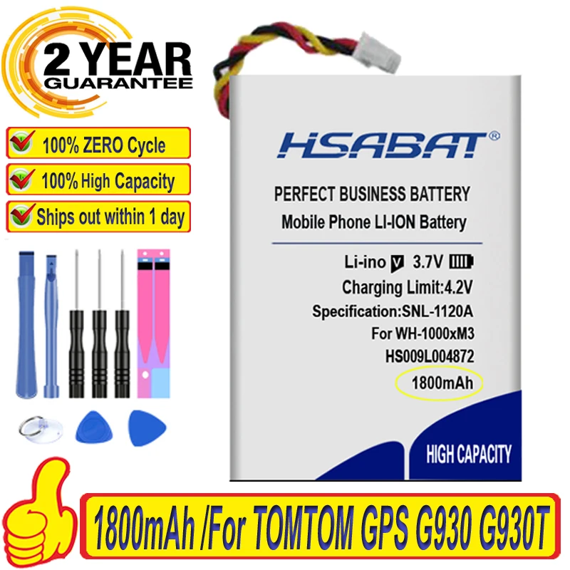 Marca superior 100% nueva batería para TOMTOM GPS G930 G930T A8 AHL03714100 HS009L004872 Go 530 Live, 630 630T 720 730 730T VF8
