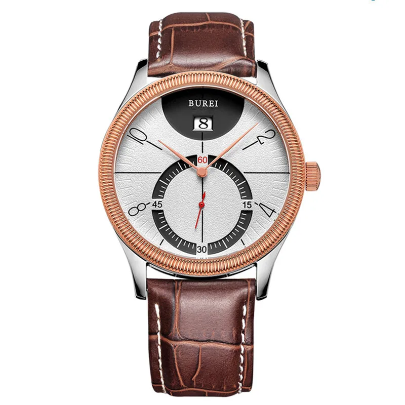 Imagem -05 - Burei Marca Homem Moda Vestido Relógio Masculino de Luxo à Prova Impermeável Água Relógio de Pulso Quartzo Safira Casual Calendário Relógio para Homem Reloj Hombre