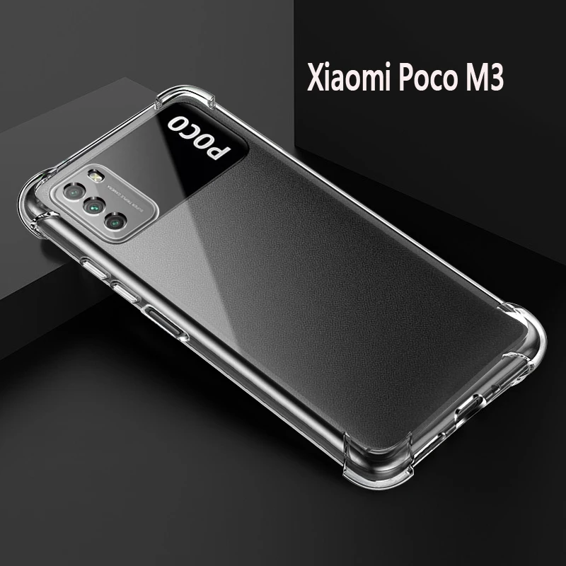 Phone Back Cover For Coque Xiaomi Poco M3 Case Funda M2010J19CG M2010J19CT Airbag Protective Shell On Capa Poko Poco M3 M 3 Case