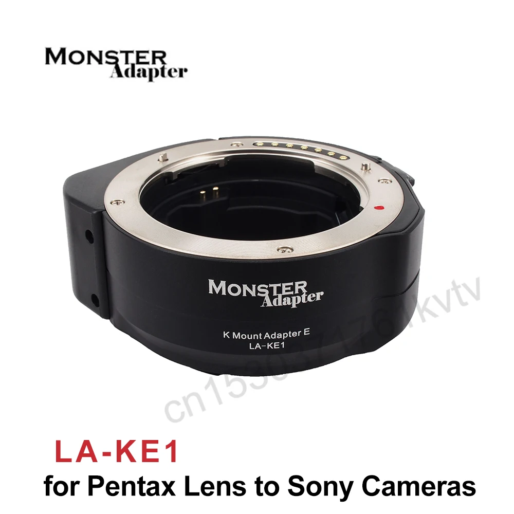 Monster Adapter LA-KE1 Lens Adapter Ring Auto Focus for Pentax K Mount Lens to Sony E Mount Cameras A7II A7III A9 A6300