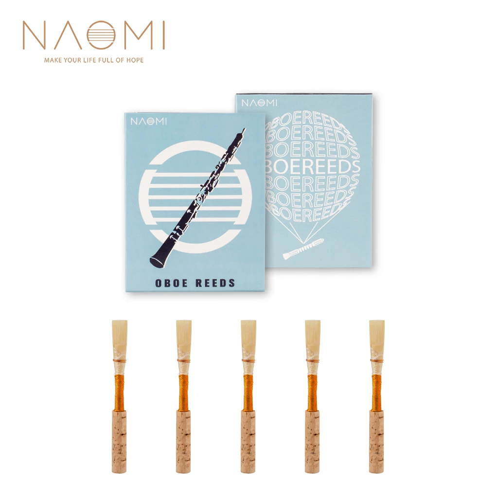 

NAOMI 5pcs/1pack Oboe Reeds Medium Strength Handmade Oboe Reed W/ Plastic Storage Box For Wind Instrument Replacement Parts