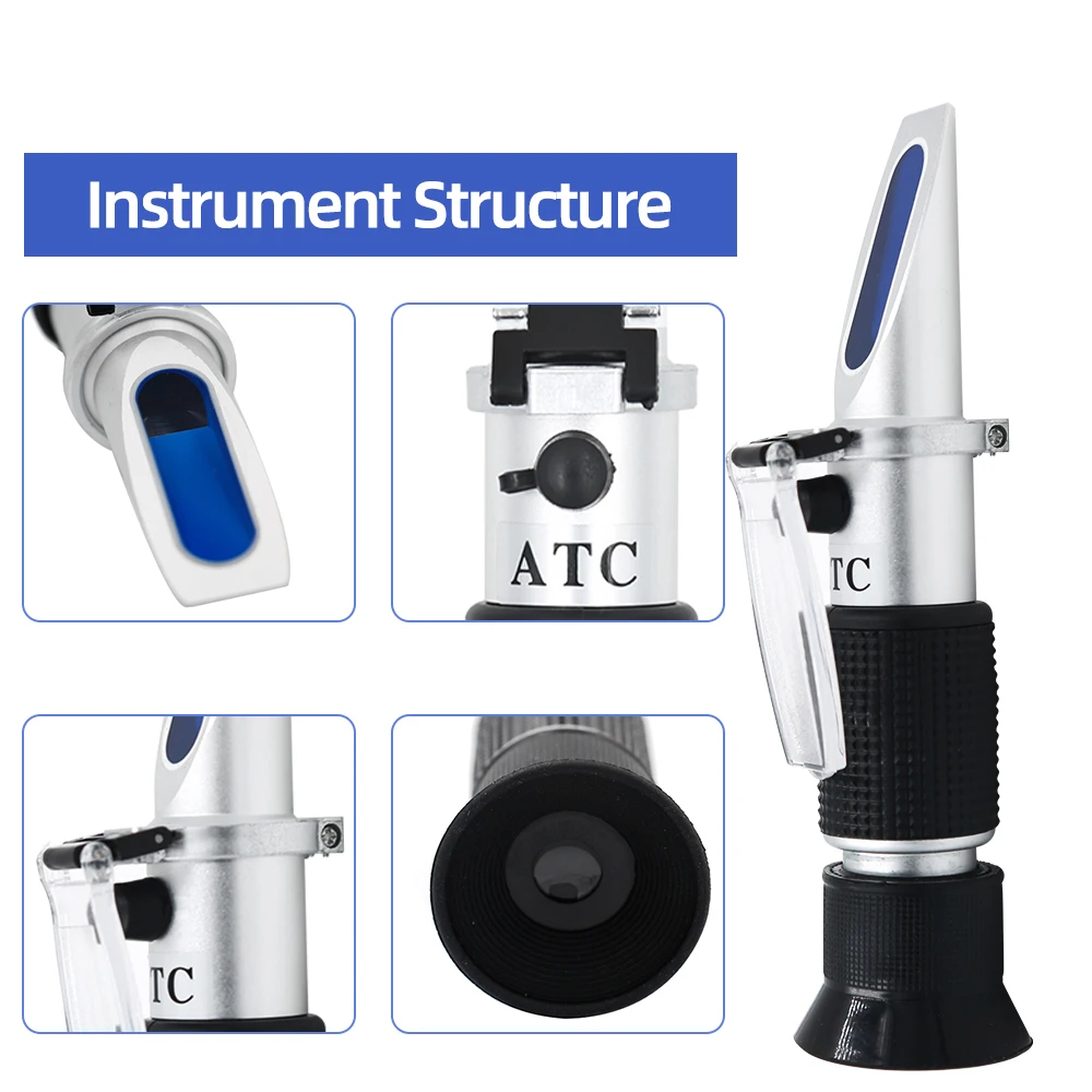 Cầm Tay Ô Tô Chống Đông Khúc Xạ Động Cơ Chất Lưu Glycol Điểm Pin Xe Đóng Băng ATC Máy Công Cụ Với Hộp 49%