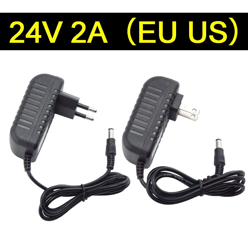 24V 2A 2000ma Voeding Ac Dc Adapter Converter Charger 100-240VLed Transformator Opladen 24Volt Voor Led Licht Cctv camera