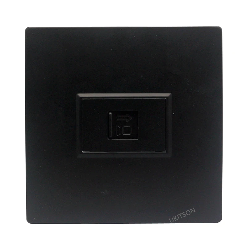 Black Color RJ45 LAN Faceplate Wall Panel With Female Straight CAT6 Shielded CAT.6A Keystone Jack Socket For Internet Extender