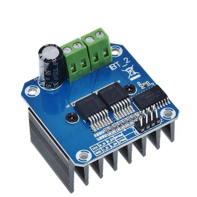 Double BTS7960 43A H-bridge High-power Motor Driver module High-power smart car motor Semiconductor refrigeration