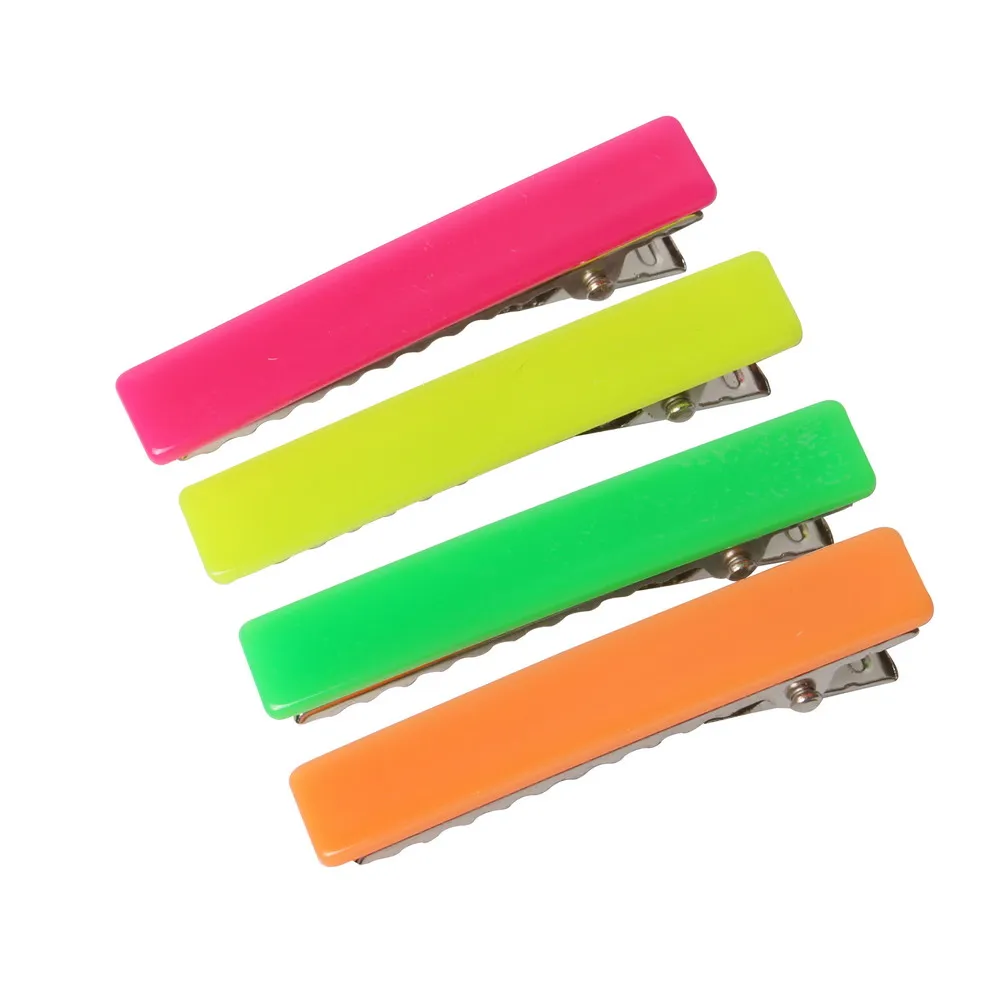 4pcs Resin Acetate Hair Clips for Women Hair Accessories Small Hair Pins For Girls Sweet Daily Headwear Neon Lidies Hair Slides