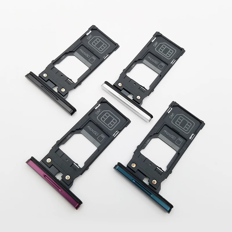 Aocarmo Pojedynczy Podwójny Czytnik Kart Pamięci MicroSD, Tacka SIM, Gniazdo SIM do Sony Xperia XZ3 H8416 H9436 H9493, Zamiennik — zdjęcie 2