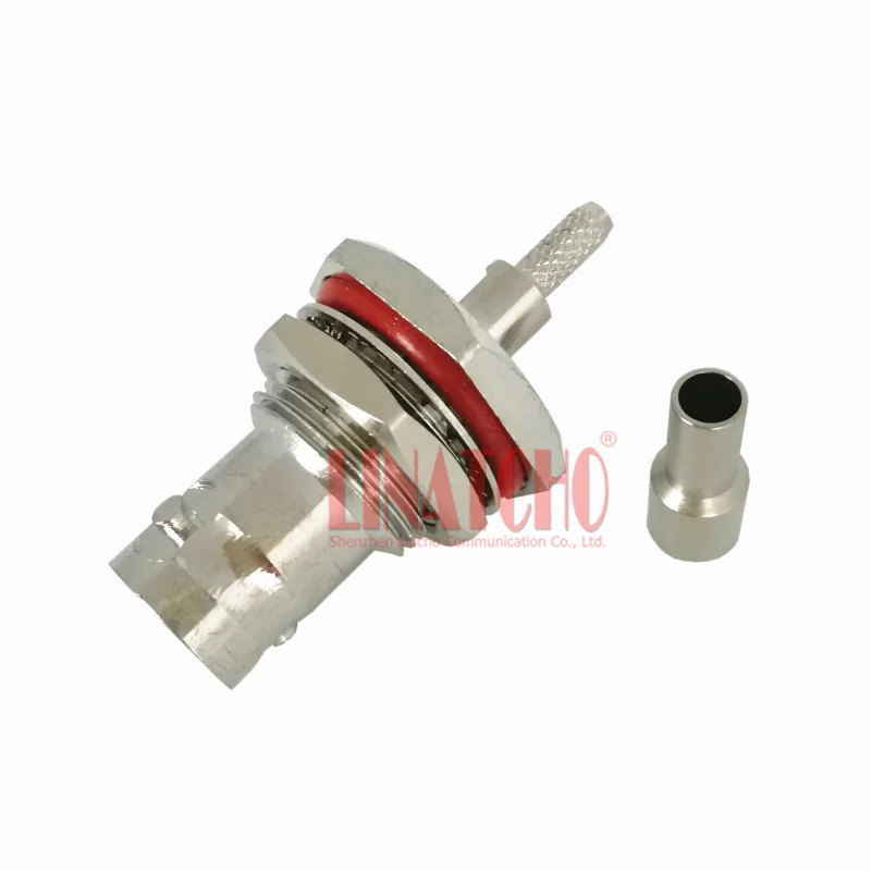 Crimp Nickel Plated Waterproof RF Coaxial RG316 RG174 LMR100 BNC Female Jack Connector