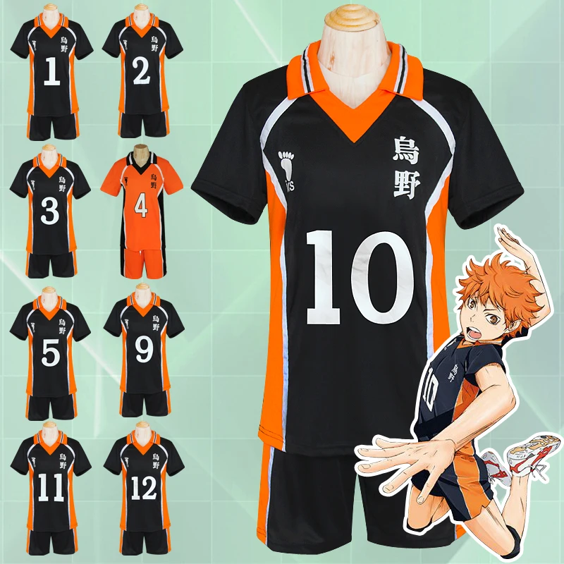 

Anime Haikyuu!! Karasuno High School Volley ball Club Jersey Hinata Syouyou/Kageyama Tobio Cosplay Costume Uniform Sportwear