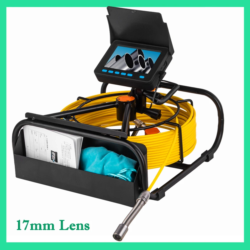 

4.3" LCD 10-50 Meters Fiberglass Cable Protable Sewer Pipe CCTV Inspection Camera With DVR Recording16GB Card(Optional)