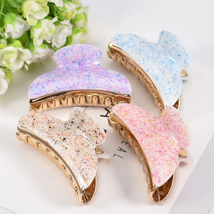 New fashion Large 9cm Shining Girls Hairpins Crab Hair Claw Clamp Women Barrettes Hair Clips Hair Accessories Headwear