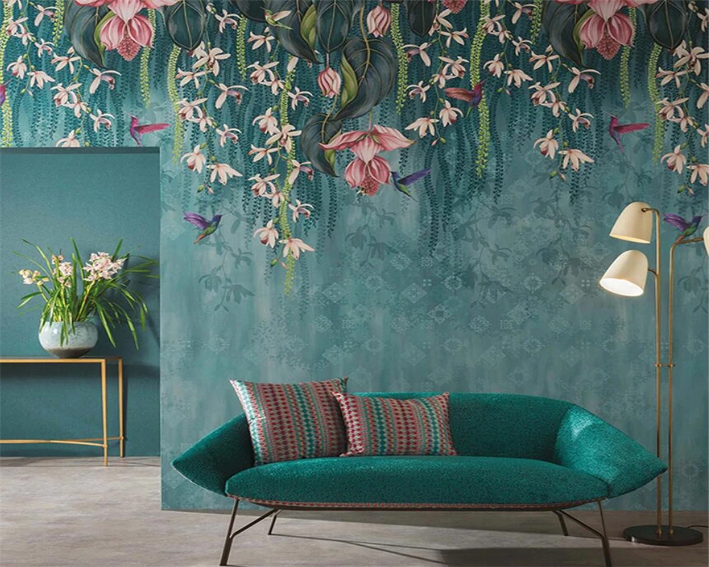 

Beibehang Пользовательские Современные новые американские ретро растения диван спальня гостиная фоновые обои papel де parede папье peint