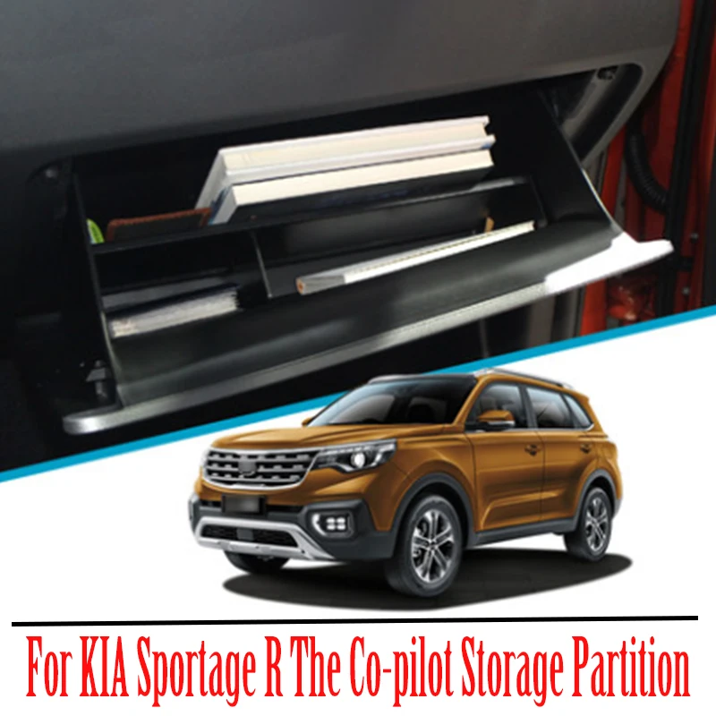 For KIA Sportage R 2018 2019 The Co-pilot Storage Partition Car Interior Storage Box Decoration Accessories