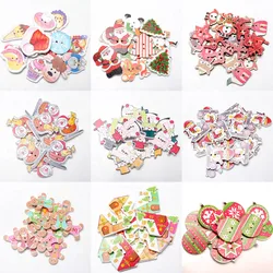 20 pz/pacco Mix bottoni decorativi natalizi in legno fai da te 2 fori Scrapbooking fatti a mano per forniture artigianali accessori per cucire