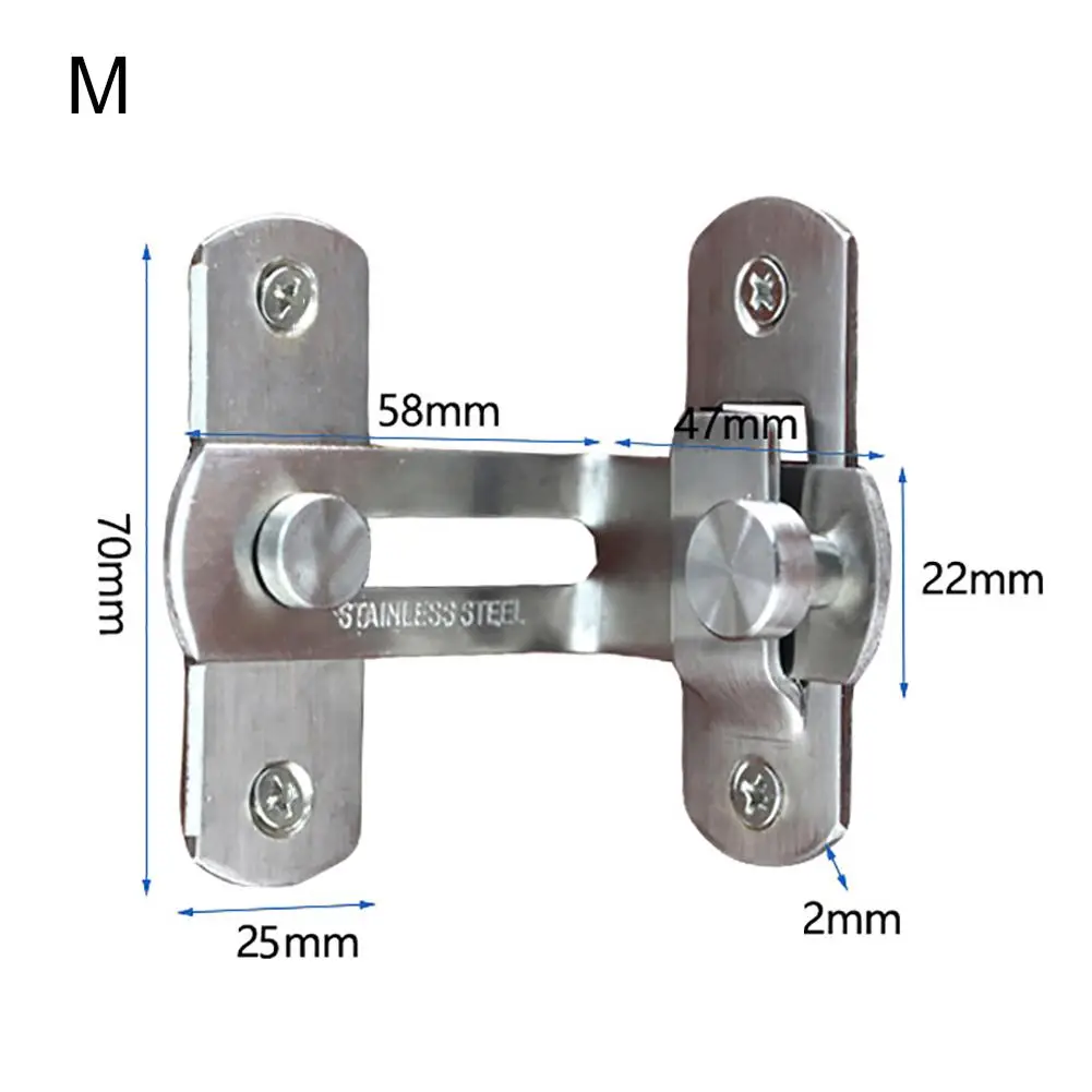 Stainless Steel 90 Degree Door Buckle Door Hasp Latches Sliding Door Chain Lock Anti-theft Window Door Lock Hardware