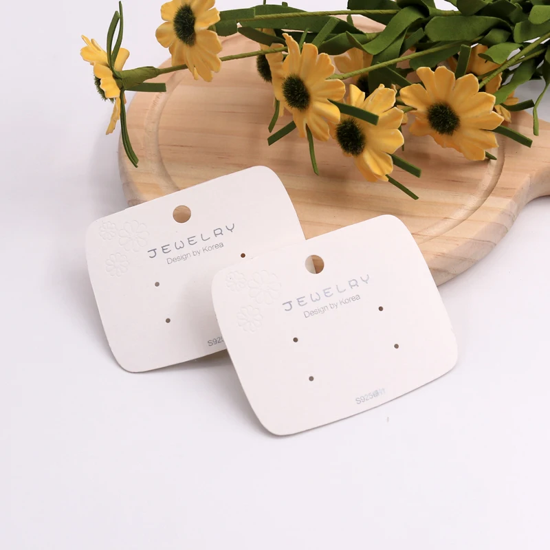 

White Jewelry Display Earring Stud Packaging Card 7*5.5cm Plastic Ear Studs/Drop Packing Card 100pcs/lot