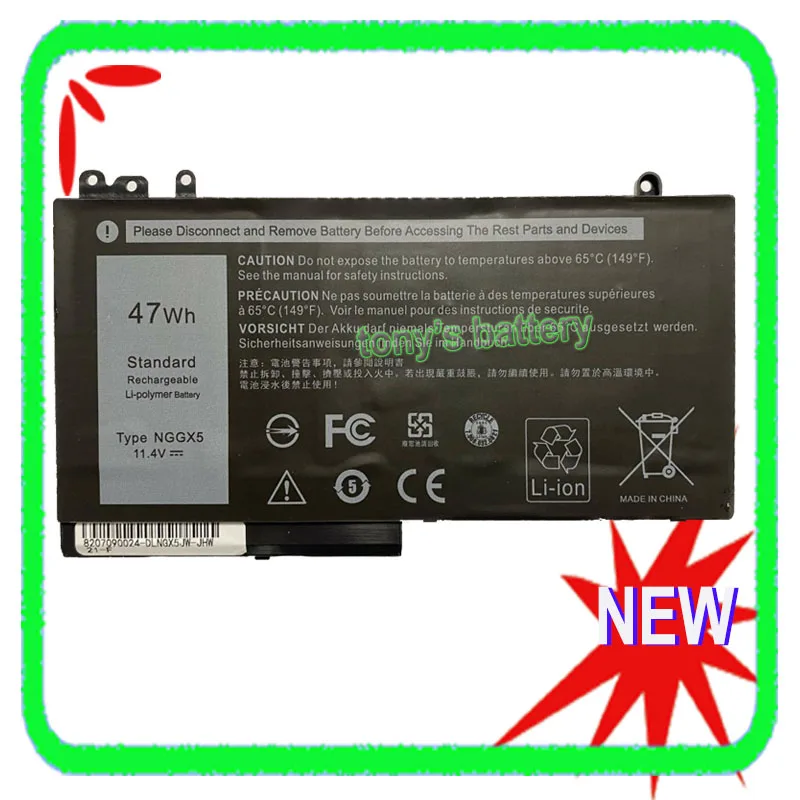 

New NGGX5 Battery For Dell Latitude E5270 E5470 E5570 M3510 RDRH9 JY8D6 954DF 11.4V 47Wh