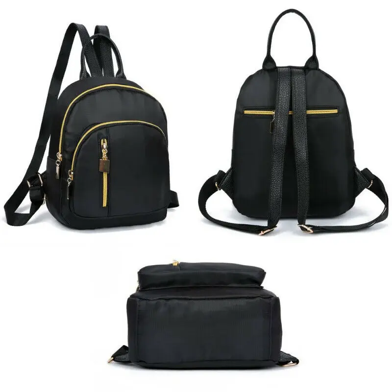 Women Lady Nylon Backpack Travel Shoulder School Bag Satchel Rucksack Travel School Backpack Shoulder Zip Bags Teenage Mini