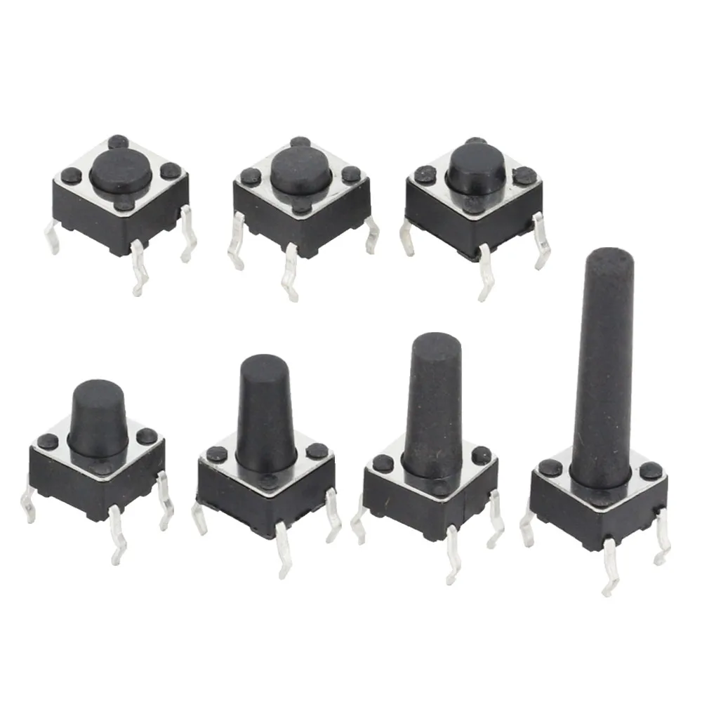 100 PCS Takt Schalter Micro Schalter vertikale/patch 6*6*4.1/4.3/5/6/6.5/7.5/8/9.3/10.5/12mm Micro Push Button Switch Key Schalter