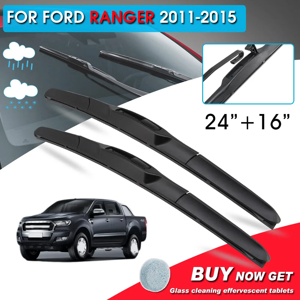 

BROSHOO Car Front Window Windshield Wipers Blade For Ford Ranger 24"+16" LHD&RHD Car Model Year 2011-2015 Auto Accessories