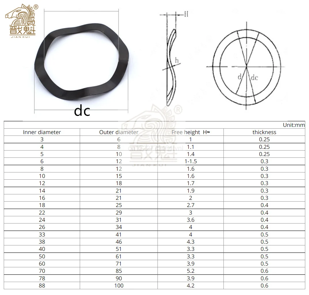 2-50 Uds. Crest de tres ondas/junta tipo onda/arandela ondulada/arandela de resorte M3 M4 M5 M6 M8 M10 M12 M14 M16 M19 M21 M24 M27-M128