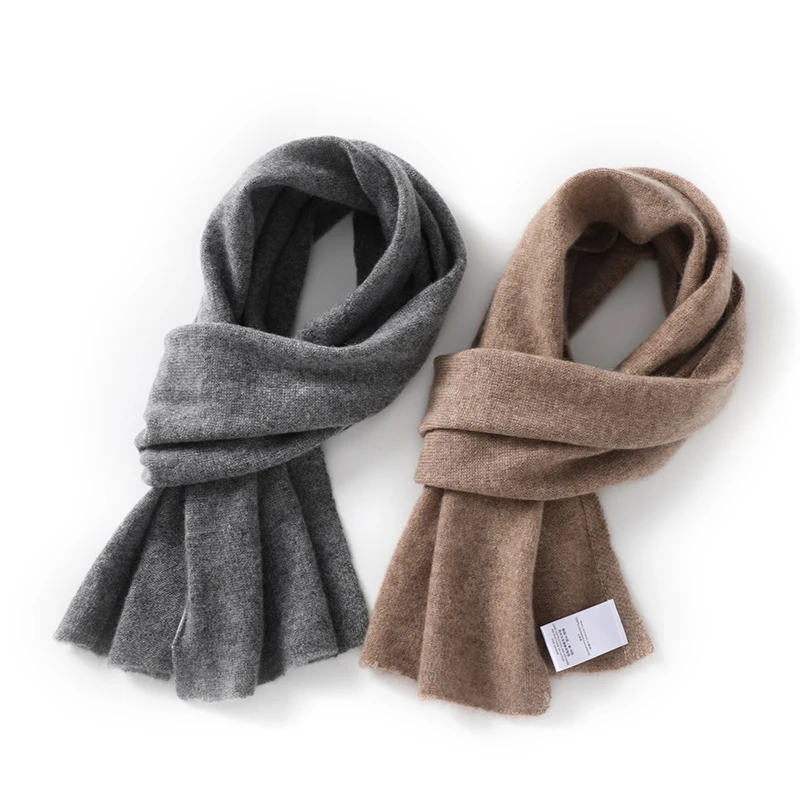 100% Pure Cashmere Knitted Scarf Women Soft Warm 160*25cm 4Colors 2021 New Arrival Winter Scarves Ladies