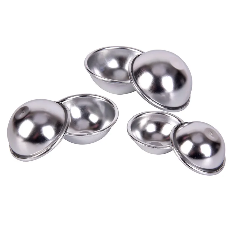 6pcs/set New Bath Bomb Molds Aluminum Alloy Ball Sphere Bath Bomb Mold Cake Baking Pastry Mould