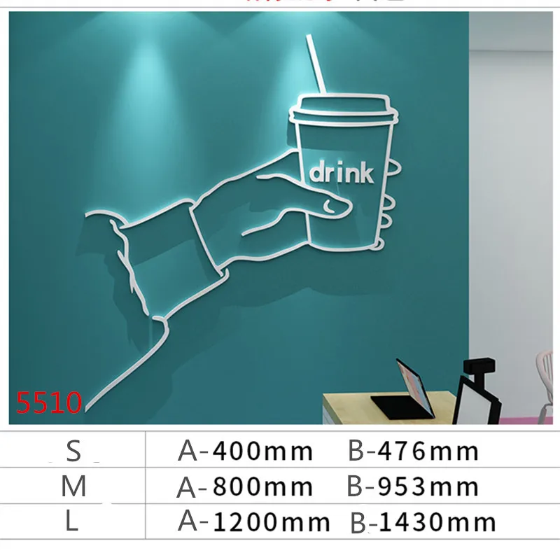 Milk Tea Shop Wall Decoration Stickers Drink Convenience Store Background Wall Layout Mural For Coffee Shop Bar Counter Decals