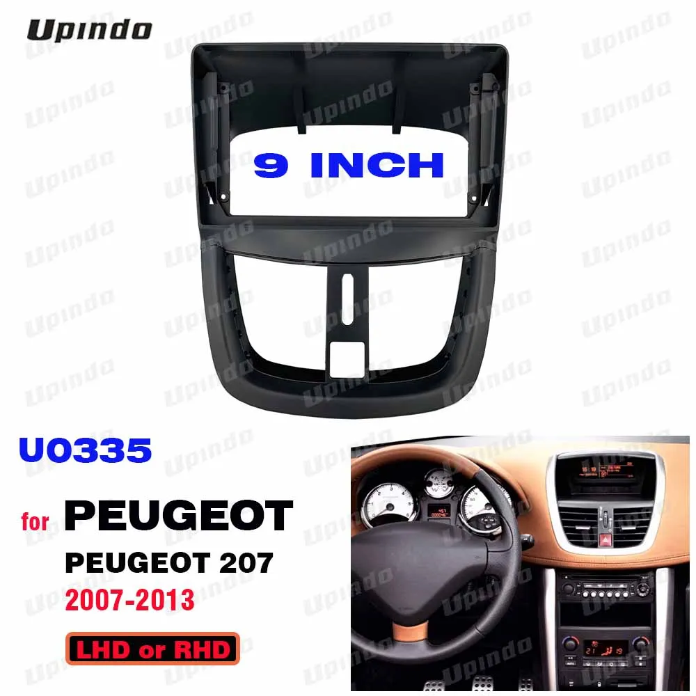 

2 Din 9 Inch Car Radio Installation DVD GPS Mp5 ABS PC Plastic Fascia Panle Frame for PEUGEOT 207 2007-2013 Dash Kit