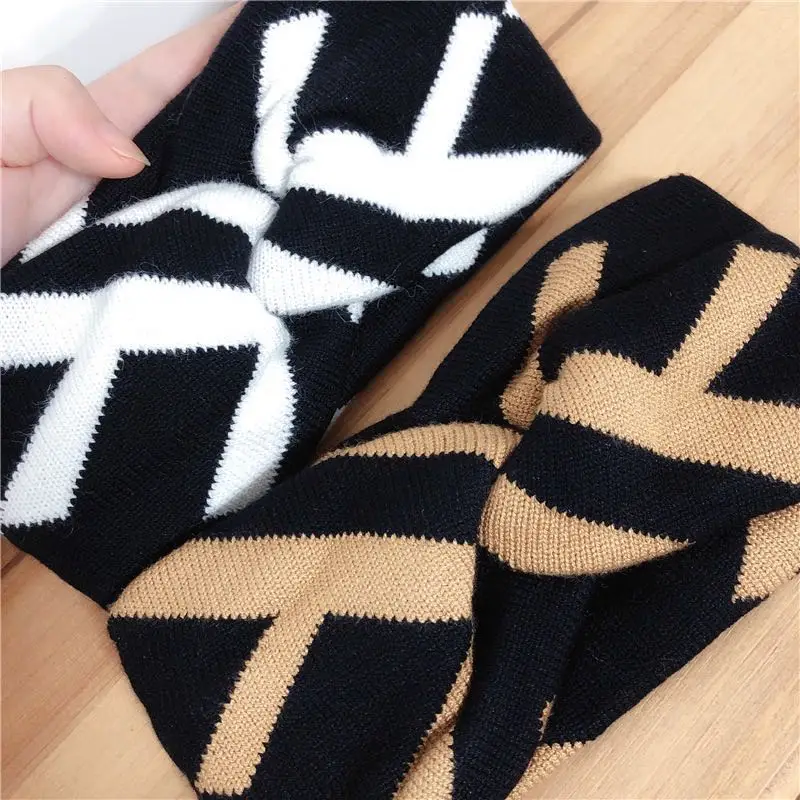 Soft Winter Women Knitted Headbands Hair Bands New design Letter Hair bands for Girls Casual Acrylic Ladies Hair Accessories