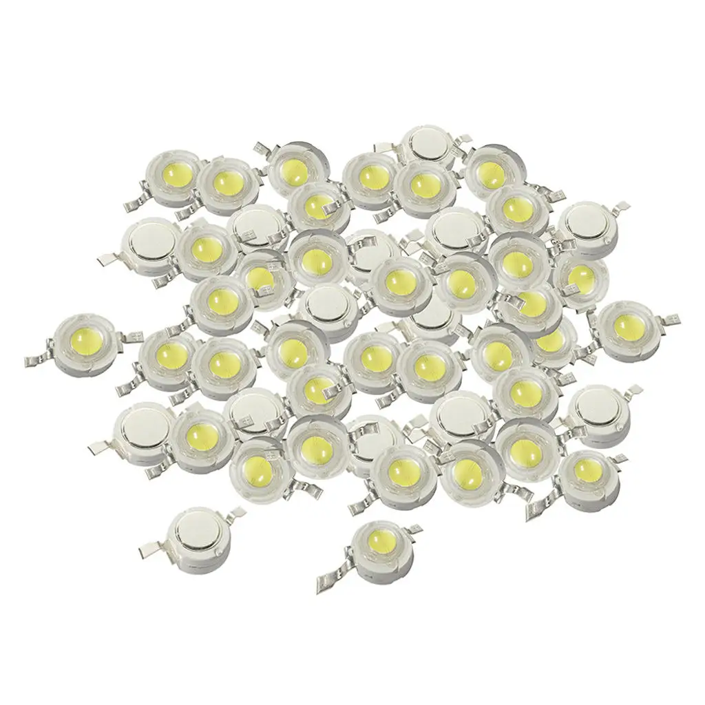 50 Pieces 1W High Power SMD LED COB Chip Lights Beads White LED Diode