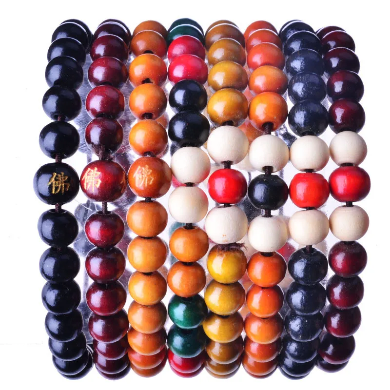 

100 pcs natural sandalwood buddhist buddha meditation wood prayer beads horse-drawn bracelet bracelet women men's jewelry beads