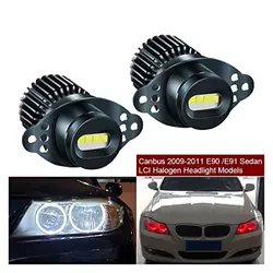 2pcs 40w LED Angel Eyes Marker Canbus No Error Fit for BMW E90 E91 328i 335i 2009-2011 LCI Non Xenon Headlight