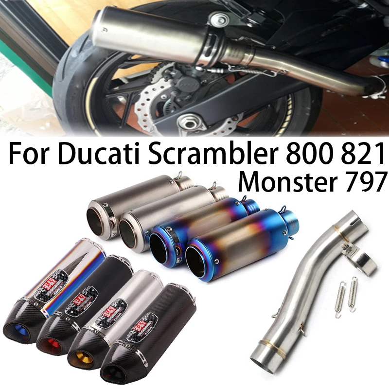 

For Ducati Scrambler 800 821 Classic Monster 797 Motorcycle Exhaust Middle Mid Link Pipe Muffler Connect Tube DB Killer