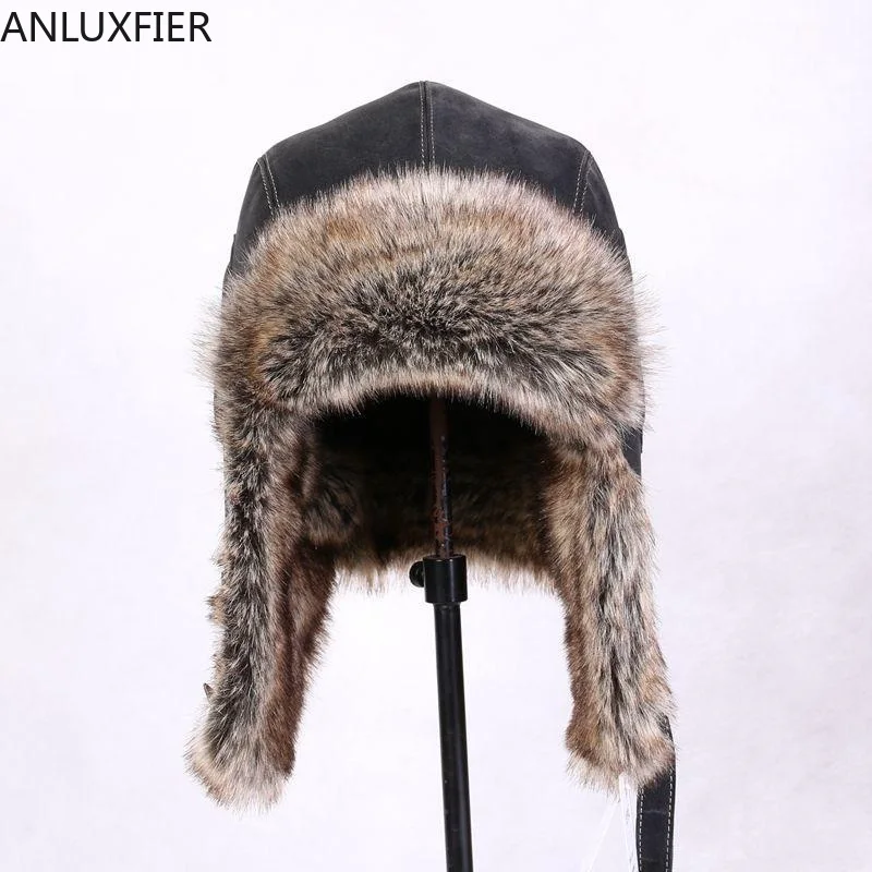 새로운 남여 봄버 모자 러시아 Ushanka 모자 남자 여자 가짜 모피 트랩퍼 모자 PU 가죽 바람 방지 Earflap 따뜻한 모자, 모자를 쓰고 있죠, 남자 여자 모자를 쓰고 있죠, 모자를 쓰고 있죠, 패션, 편안한 착용감, 신제품