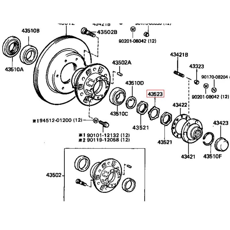 10PCS WASHER, FRONT WHEEL ADJUSTING LOCK 90215-42025 For Toyota Land Cruiser Lexus LX450 LX470 4Runner Hiace LC80 LC100