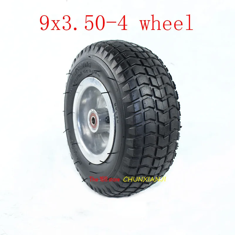 Super 9 Inch Wheel9x3.50-4 Tires Inner Tube and Rim Combo for Gas Scooter Skateboard Pocket Bike Electric Tricycle 9*3.50-4 Tyre