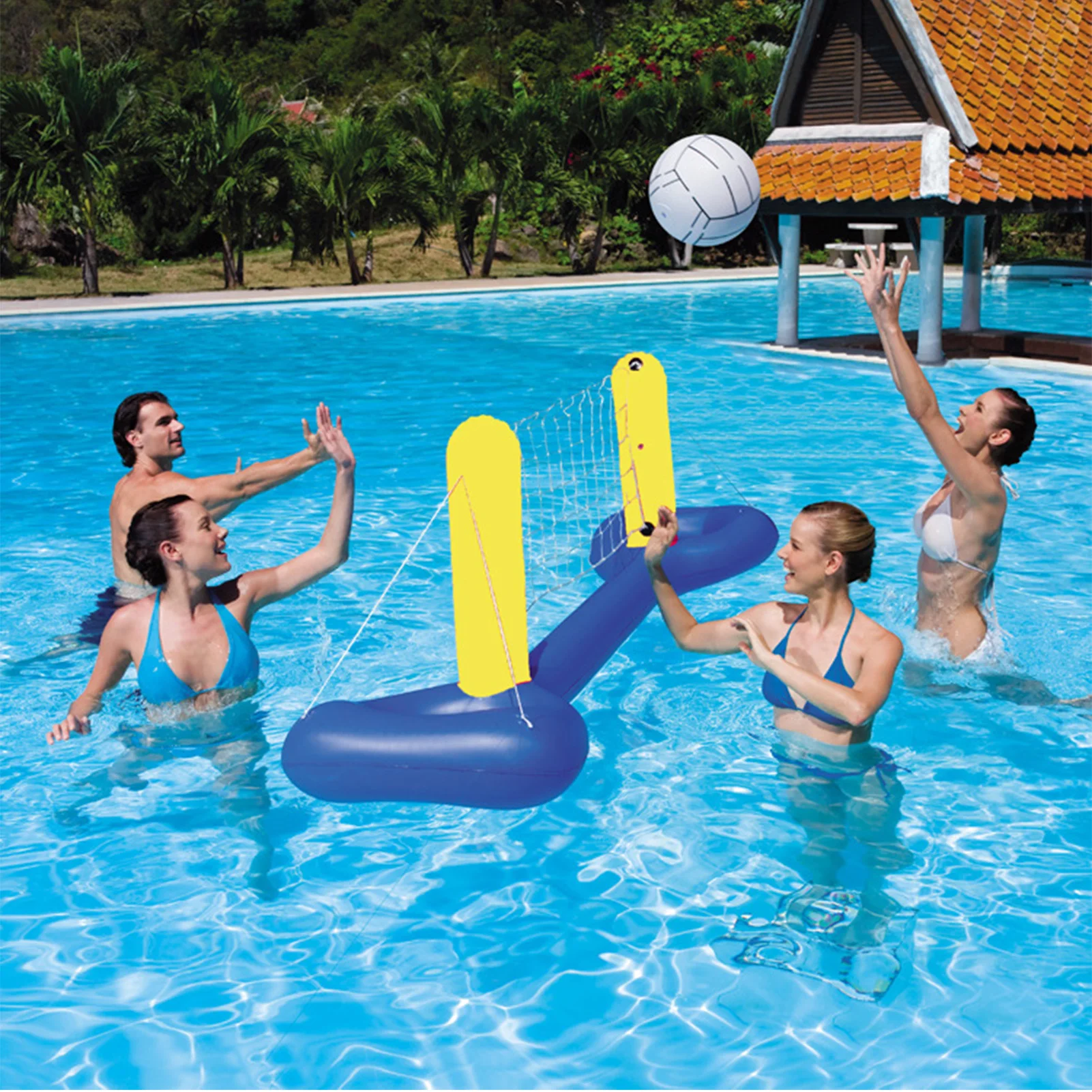 Iatable voleibol red voleibol Iatable piscina flotador conjunto niños adultos diversión al aire libre deportes natación juego juguete flotadores de verano