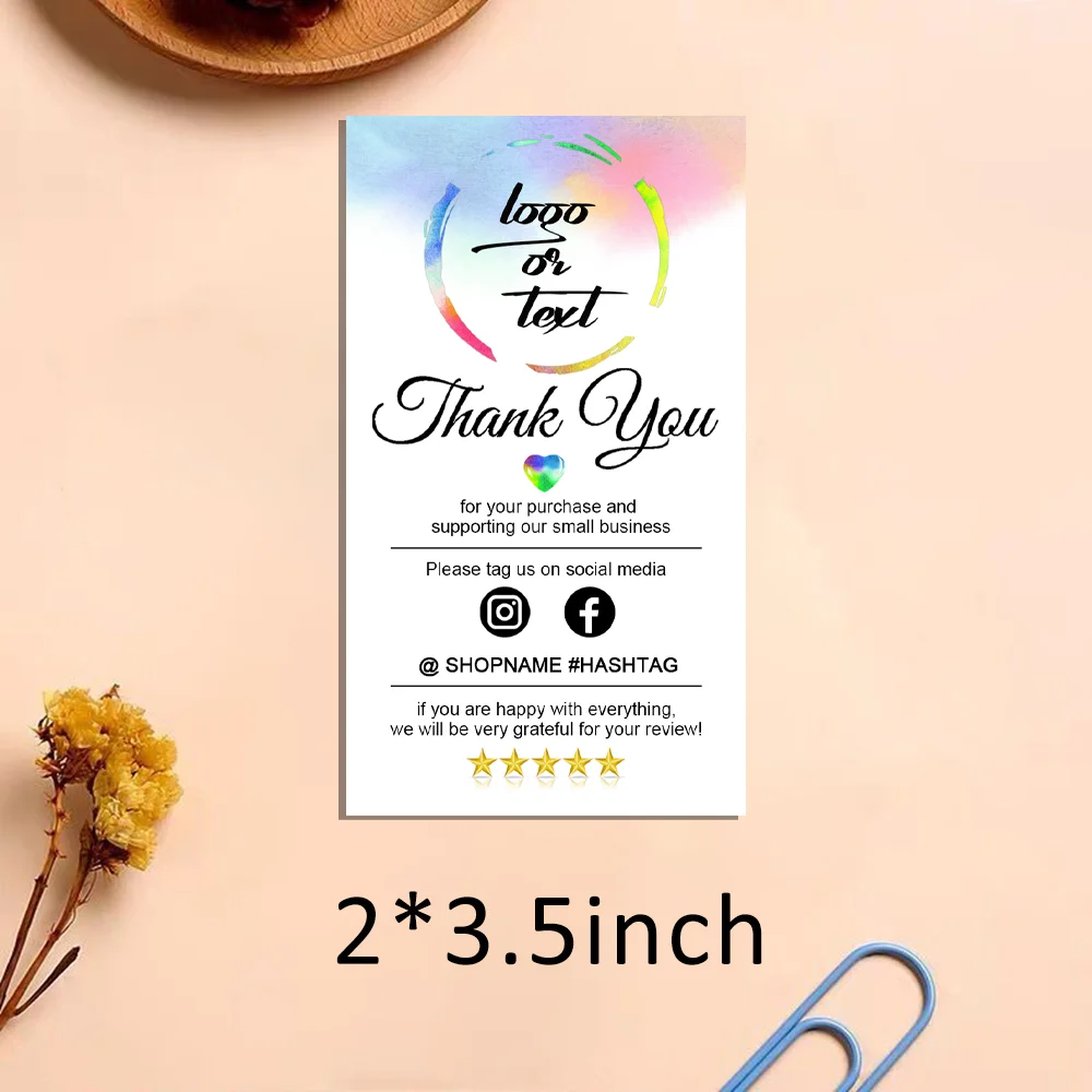 

Personalized Rainbow Thank You Card, Insert, Splash of Color, Your Order, DIY
